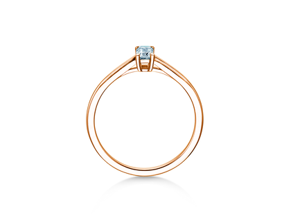 Engagement ring Emerald Cross in 9K rosé gold with lab-grown diamond 0.50ct E/VS