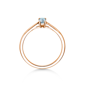 Engagement ring Emerald Cross in 9K rosé gold with lab-grown diamond 0.50ct E/VS