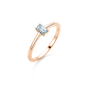 Engagement ring Emerald Cross in 9K rosé gold with lab-grown diamond 0.50ct E/VS