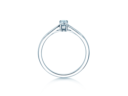Engagement ring Emerald Cross in 9K white gold with lab-grown diamond 0.50ct E/VS