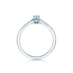 Engagement ring Emerald Cross in 9K white gold with lab-grown diamond 0.50ct E/VS