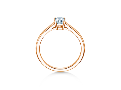 Engagement ring Emerald Cross in 18K rosé gold with lab-grown diamond 1.00ct E/VS