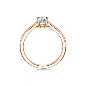 Engagement ring Emerald Cross in 18K rosé gold with lab-grown diamond 1.00ct E/VS