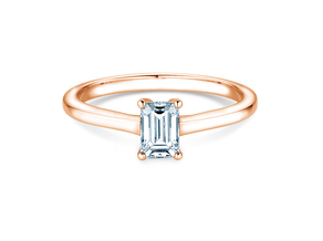 Engagement ring Emerald Cross in 18K rosé gold with lab-grown diamond 1.00ct E/VS
