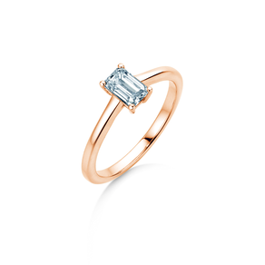 Engagement ring Emerald Cross in 18K rosé gold with lab-grown diamond 1.00ct E/VS