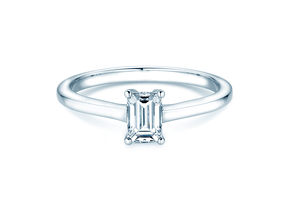Engagement ring Emerald Cross in 9K white gold with lab-grown diamond 1.50ct E/VS
