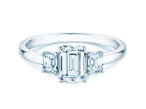 Engagement ring Emerald Eden in 9K white gold with lab-grown diamonds 0.46ct E/VS