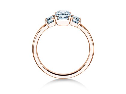 Engagement ring Emerald Eden in 14K rosé gold with lab-grown diamonds 0.74ct E/VS