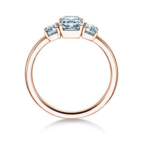 Engagement ring Emerald Eden in 14K rosé gold with lab-grown diamonds 0.74ct E/VS