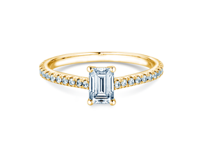 Engagement ring Emerald Pavé in yellow gold