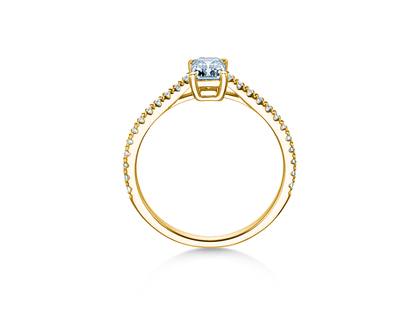 Engagement ring Emerald Pavé in yellow gold