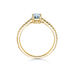 Engagement ring Emerald Pavé in yellow gold