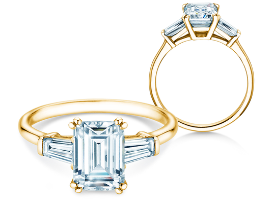 Engagement ring Emerald Tapered Baguette Lab-grown diamond