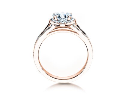 Engagement ring Flame in 18K rosé gold with diamonds 1.54ct G/SI