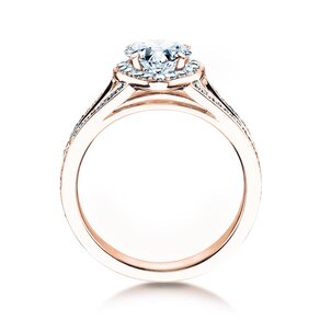Engagement ring Flame in 18K rosé gold with diamonds 1.54ct G/SI