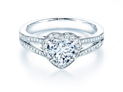 Engagement ring Flame in 18K white gold with diamonds 1.54ct G/SI