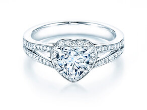 Engagement ring Flame in 18K white gold with diamonds 1.54ct G/SI