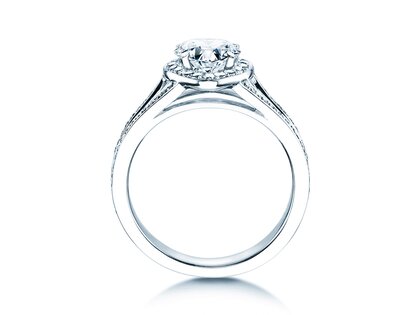 Engagement ring Flame in 18K white gold with diamonds 1.54ct G/SI