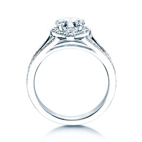 Engagement ring Flame in 18K white gold with diamonds 1.54ct G/SI