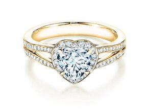 Engagement ring Flame in 18K yellow gold with diamonds 1.54ct G/SI