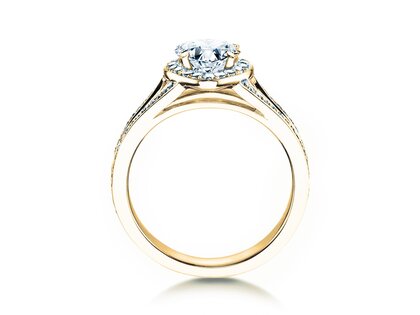 Engagement ring Flame in 18K yellow gold with diamonds 1.54ct G/SI