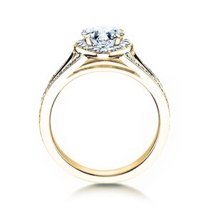 Engagement ring Flame in 18K yellow gold with diamonds 1.54ct G/SI