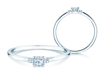 Engagement ring Glory Petite Cushion Cut in white gold
