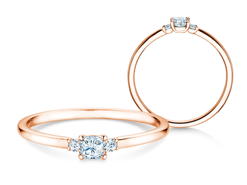 Engagement ring Glory Petite Cushion Cut in rose gold