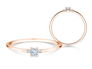 Engagement ring Glory Petite Radiant Cut in rose gold