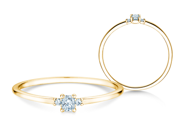 Engagement ring Glory Petite Radiant Cut in yellow gold