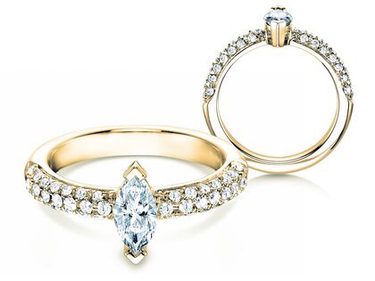 Engagement ring Louis in 18K yellow gold with diamonds 1.12ct G/SI