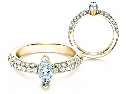 Engagement ring Louis in 18K yellow gold with diamonds 1.12ct G/SI