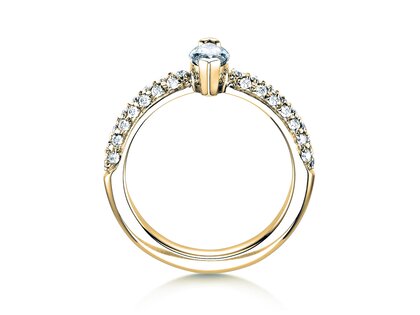 Engagement ring Louis in 18K yellow gold with diamonds 1.12ct G/SI
