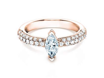 Engagement ring Louis in 18K rosé gold with diamonds 1.12ct G/SI