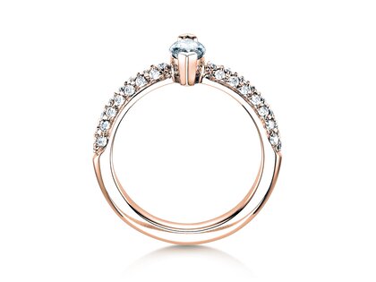 Engagement ring Louis in 18K rosé gold with diamonds 1.12ct G/SI