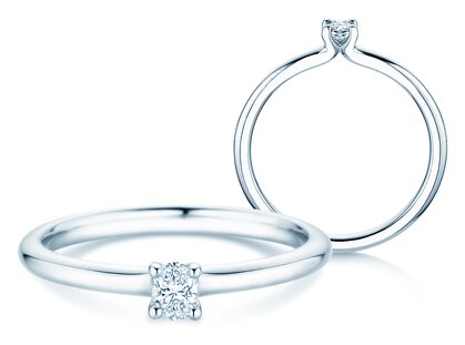 Engagement ring Oval Clean in platinum 950/- with diamond 0.08ct G/SI