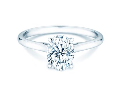Engagement ring Oval Cut in 14K white gold with lab-grown diamond 2.00ct E/VS