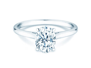 Engagement ring Oval Cut in 14K white gold with lab-grown diamond 2.00ct E/VS