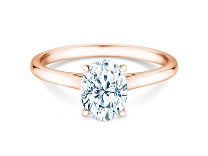 Engagement ring Oval Cut in 18K rosé gold with lab-grown diamond 1.00ct E/VS