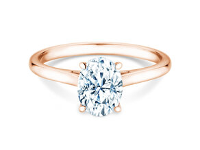 Engagement ring Oval Cut in 18K rosé gold with lab-grown diamond 1.00ct E/VS