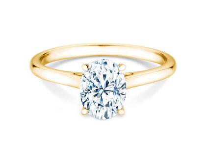 Engagement ring Oval Cut in 9K yellow gold with lab-grown diamond 1.50ct E/VS