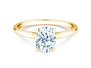 Engagement ring Oval Cut in 9K yellow gold with lab-grown diamond 1.50ct E/VS