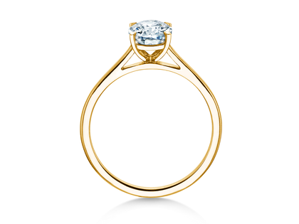 Engagement ring Oval Cut in 9K yellow gold with lab-grown diamond 1.50ct E/VS