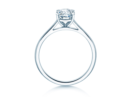 Engagement ring Oval Cut in 14K white gold with lab-grown diamond 2.00ct E/VS
