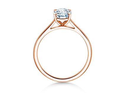Engagement ring Oval Cut in 18K rosé gold with lab-grown diamond 1.00ct E/VS