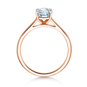 Engagement ring Oval Cut in 18K rosé gold with lab-grown diamond 1.00ct E/VS