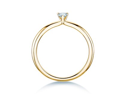 Engagement ring Pear Clean in 9K yellow gold with diamond 0.08ct G/SI