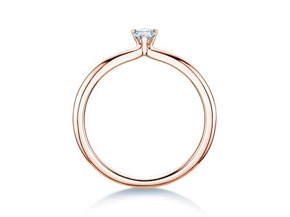 Engagement ring Pear Clean in 14K rosé gold with diamond 0.25ct G/SI