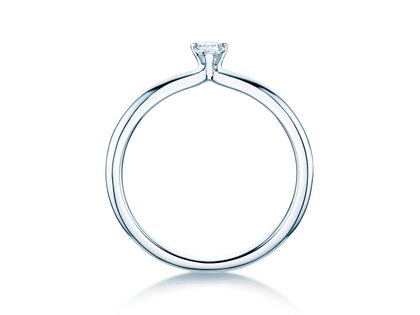 Engagement ring Pear Clean in 9K white gold with diamond 0.08ct G/SI