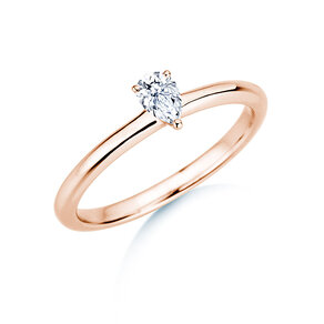 Engagement ring Pear Clean in 14K rosé gold with diamond 0.25ct G/SI